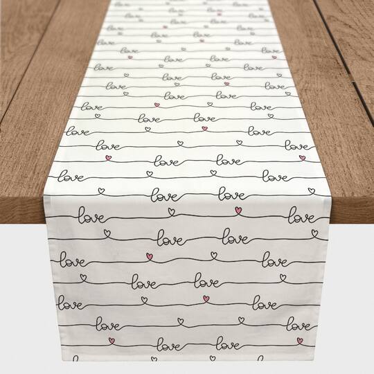 90" Love Script Table Runner